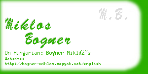 miklos bogner business card